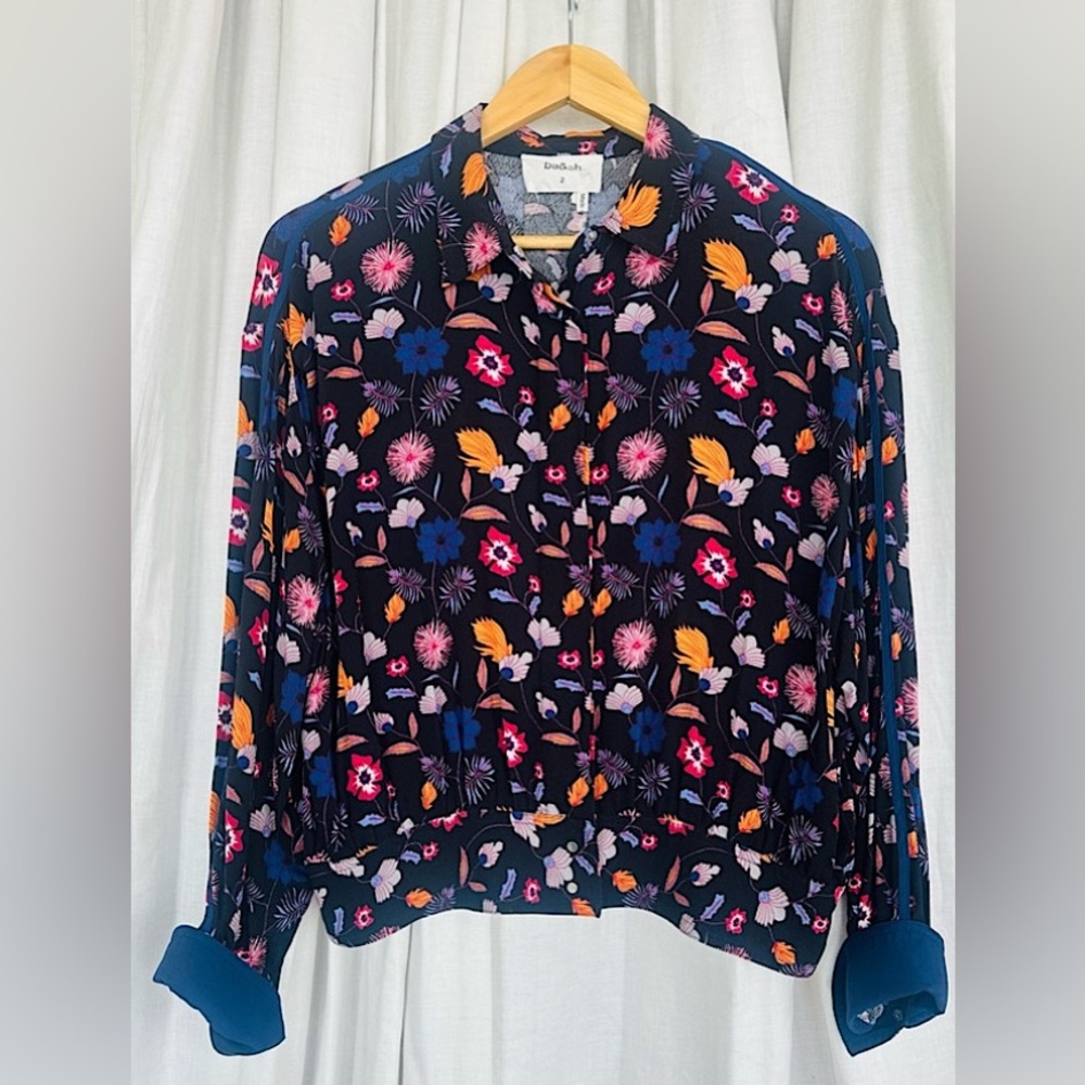 Ba&Sh “Bomber Jacket” Top. Best Saturated Colors. Tuxedo trim. Super Fly & Light